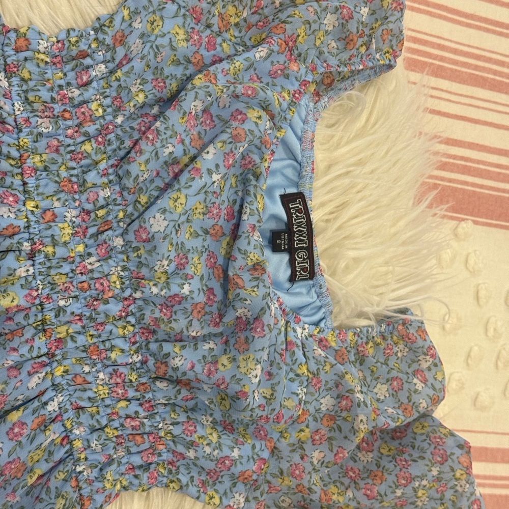 Trixxi Girl Blue Floral Dress - Picture 3 of 5